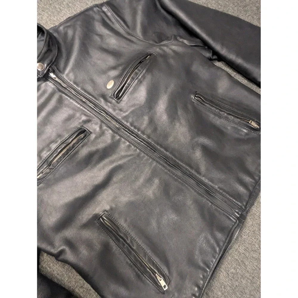 Vintage Harley Davidson Leather Jacket H-D Motorcycle Sport Rider USA Made Men L